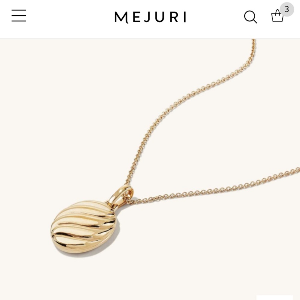 Mejuri Croissant Oval Locket Necklace